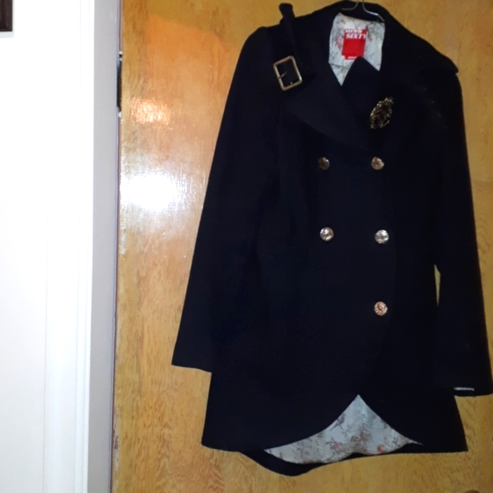 Miss Sixtie Black Peacoat Size S